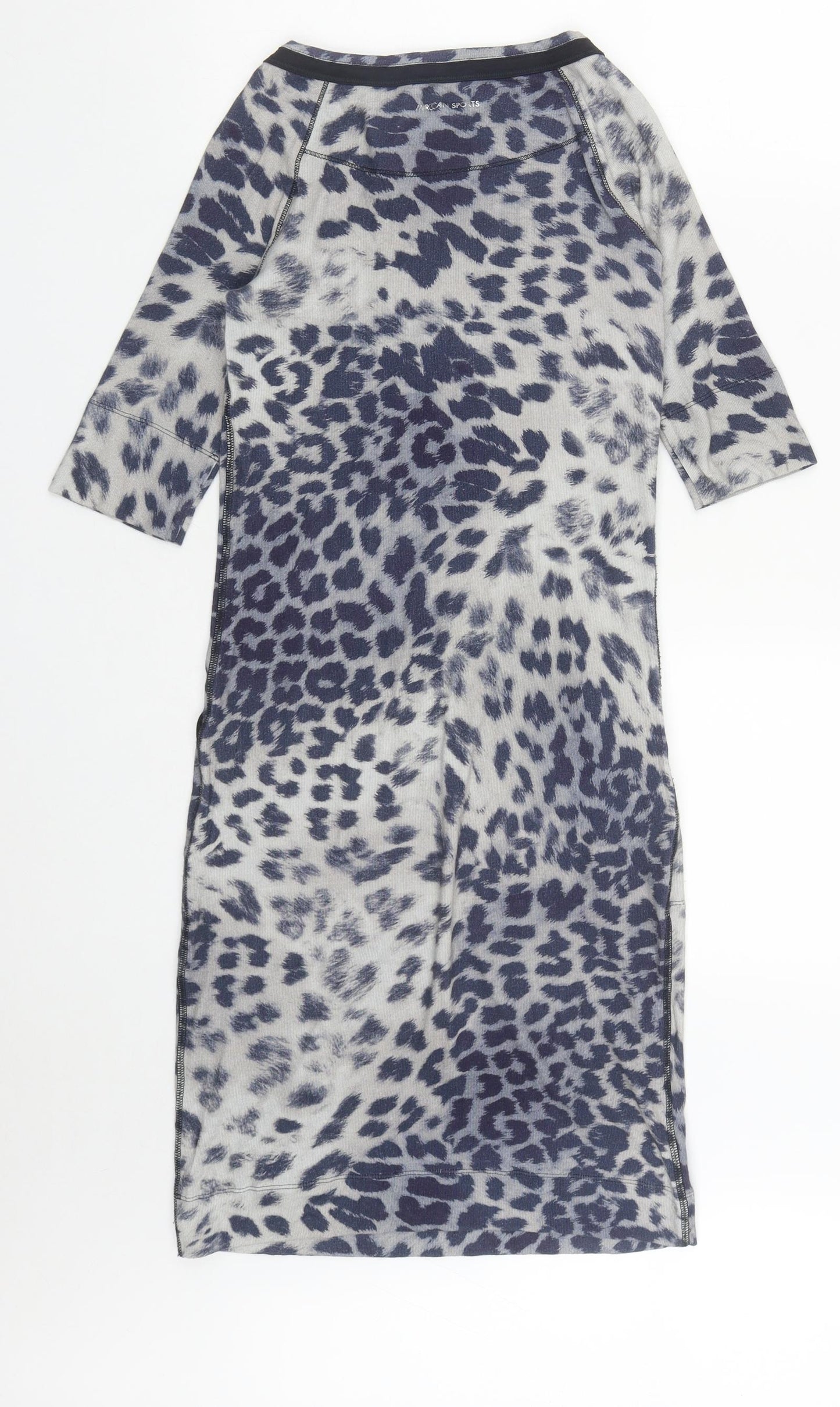 Marc Cain Womens Blue Geometric Cotton Bodycon  Size S  Round Neck