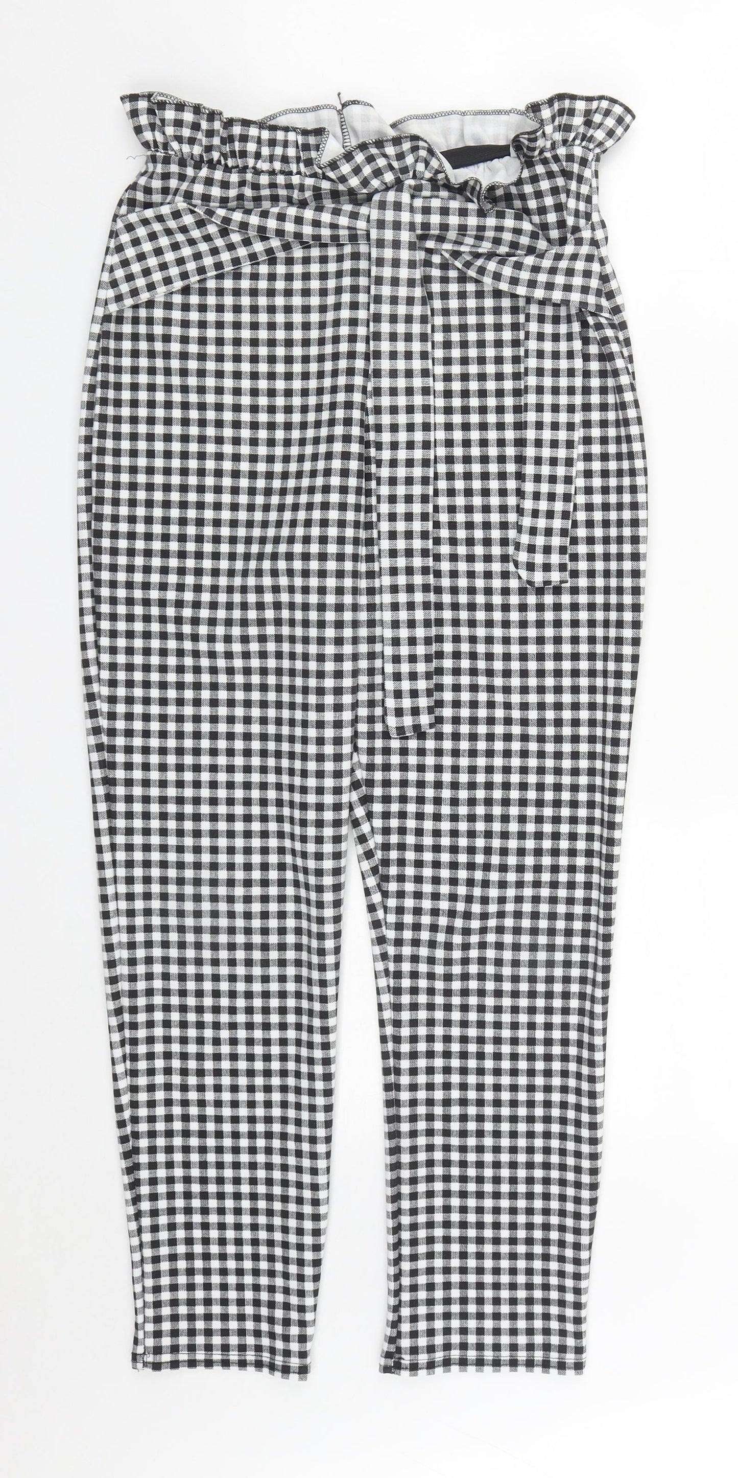 PRETTYLITTLETHING Womens Multicoloured Check Polyester Trousers  Size 12 L27 in Regular