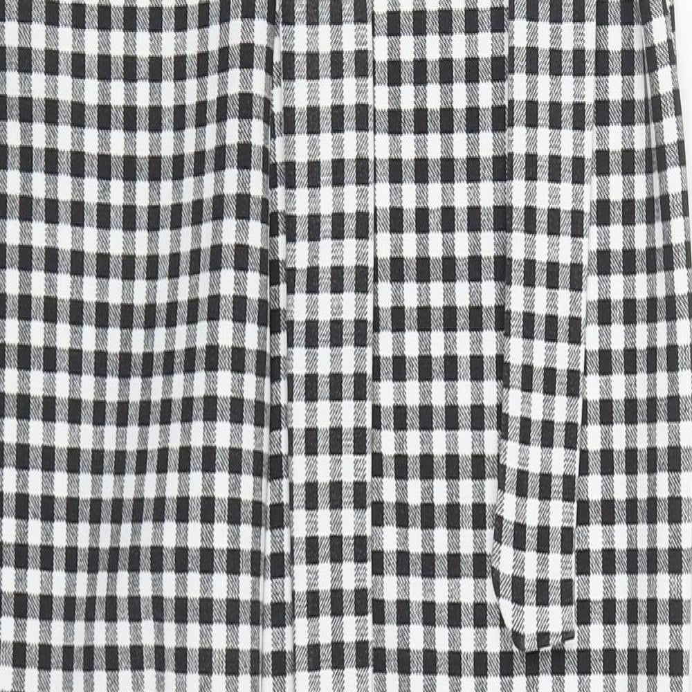 PRETTYLITTLETHING Womens Multicoloured Check Polyester Trousers  Size 12 L27 in Regular