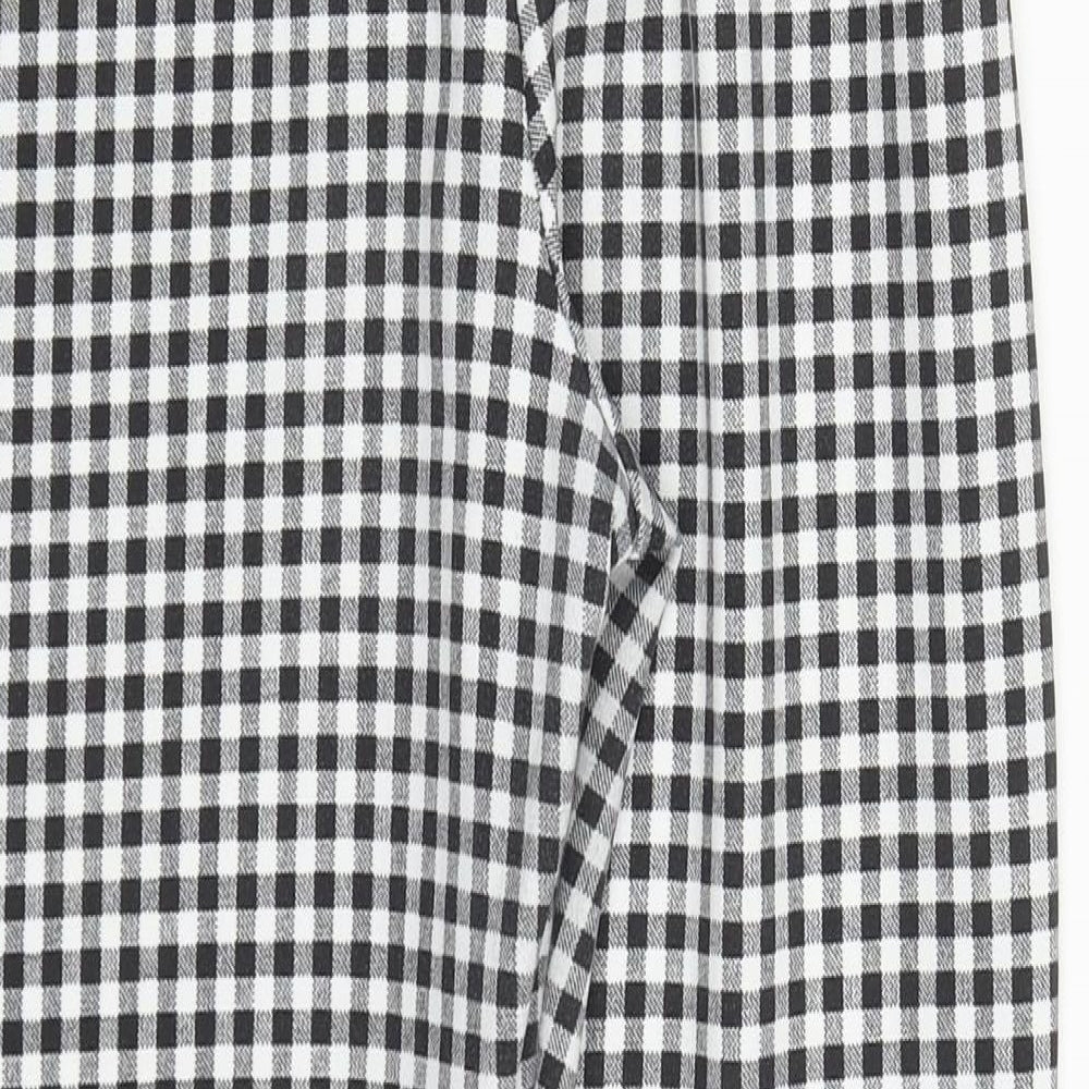 PRETTYLITTLETHING Womens Multicoloured Check Polyester Trousers  Size 12 L27 in Regular