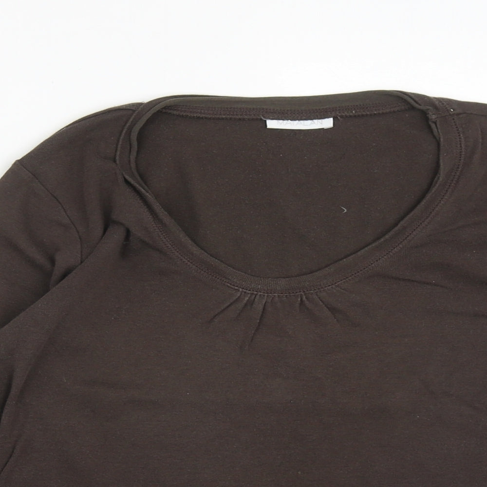 Matalan Womens Brown  Cotton Basic T-Shirt Size 14 Scoop Neck