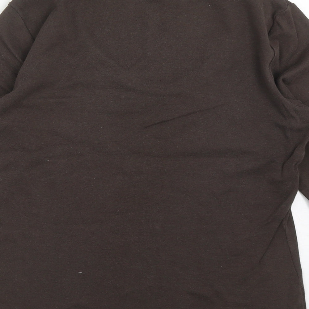 Matalan Womens Brown  Cotton Basic T-Shirt Size 14 Scoop Neck
