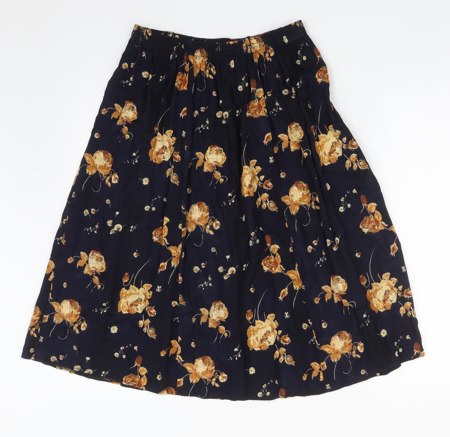 Libaas Womens Blue Floral Viscose Flare Skirt Size L