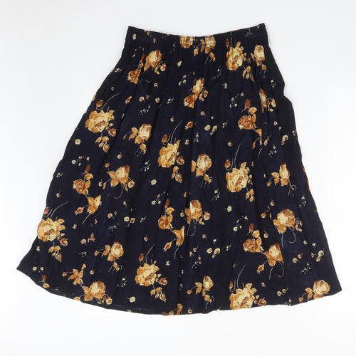Libaas Womens Blue Floral Viscose Flare Skirt Size L