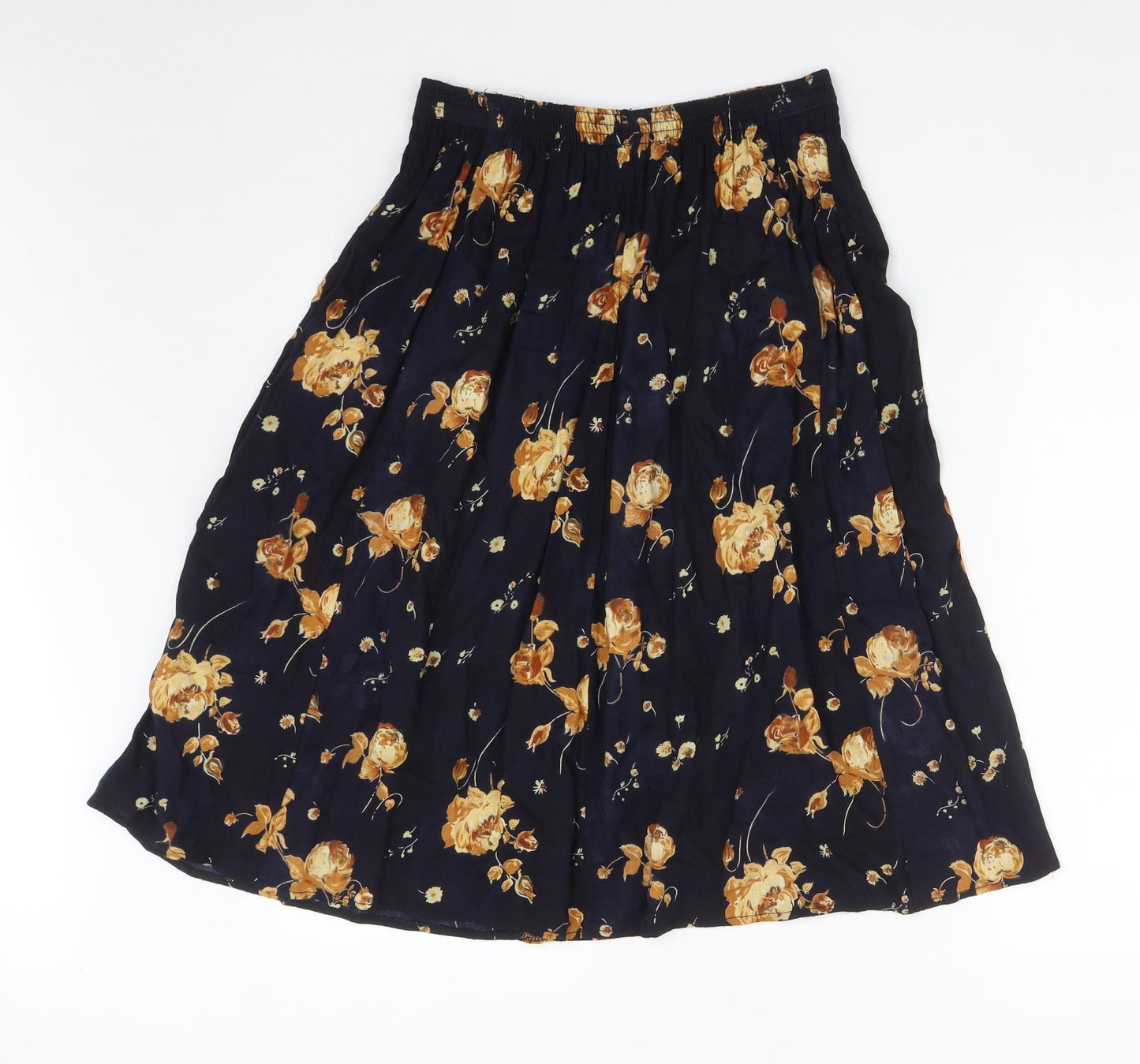 Libaas Womens Blue Floral Viscose Flare Skirt Size L