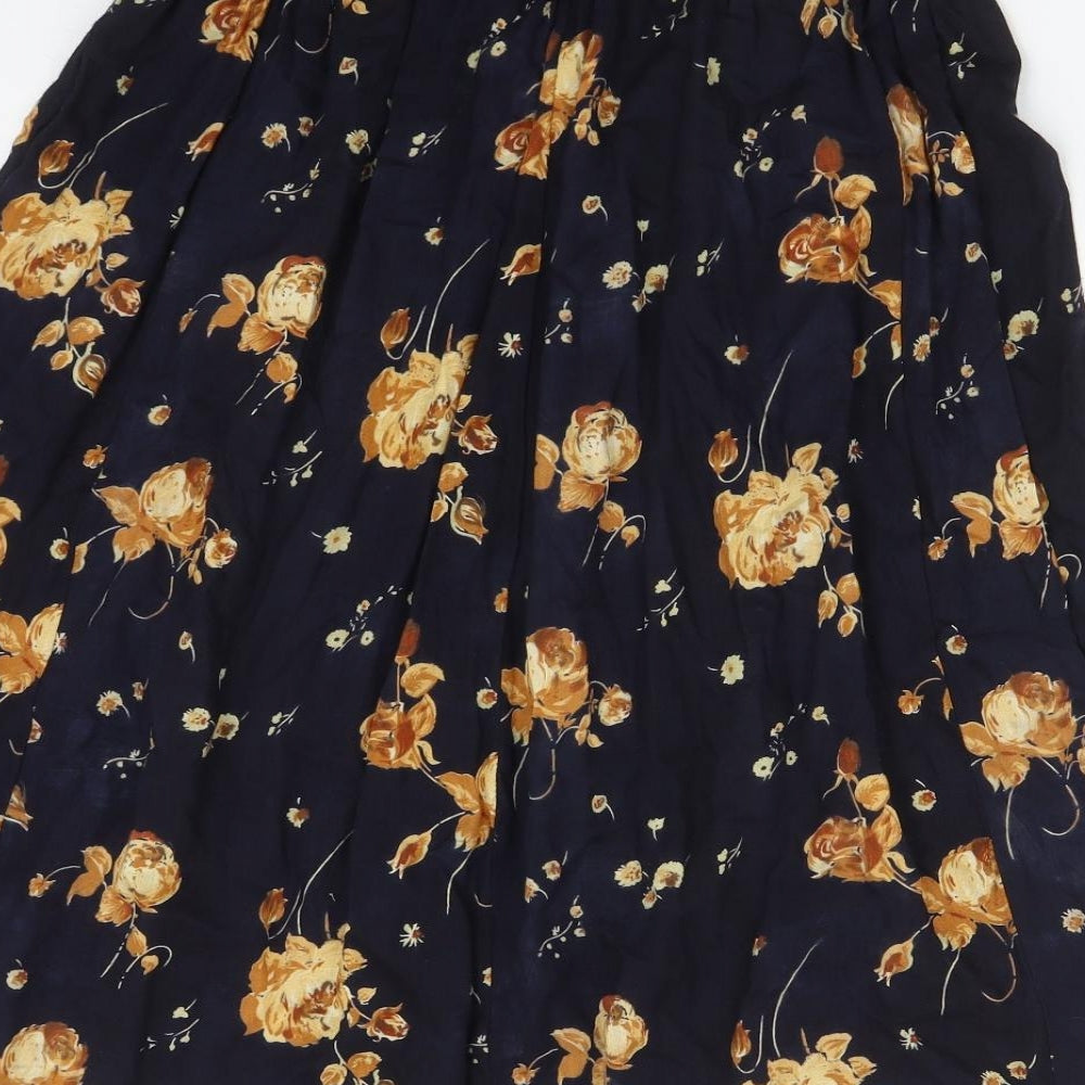 Libaas Womens Blue Floral Viscose Flare Skirt Size L