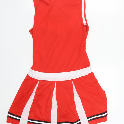 Smiffys Womens Red  Polyester Fit & Flare  Size S  V-Neck  - Cheerleader Squad Costume