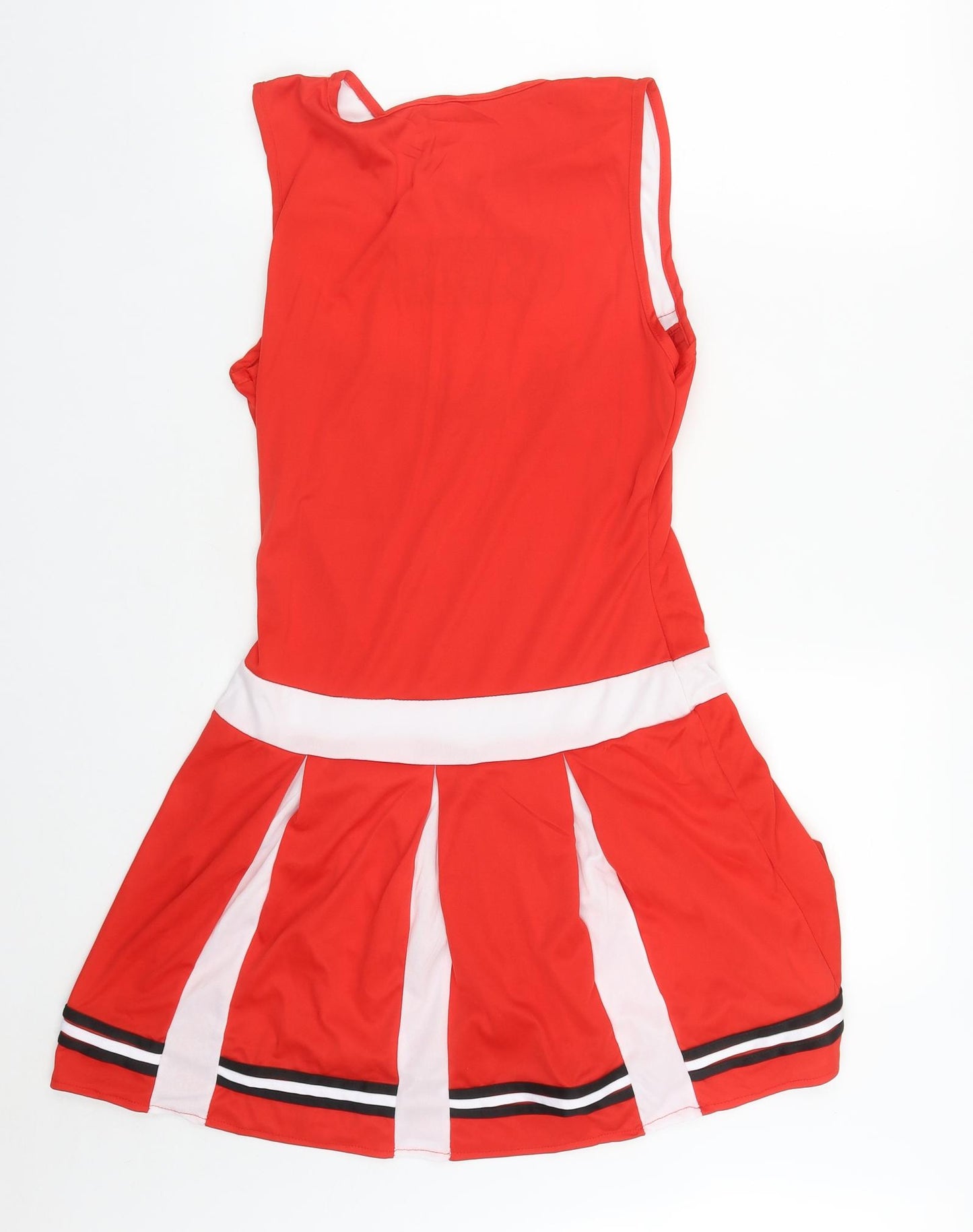 Smiffys Womens Red  Polyester Fit & Flare  Size S  V-Neck  - Cheerleader Squad Costume