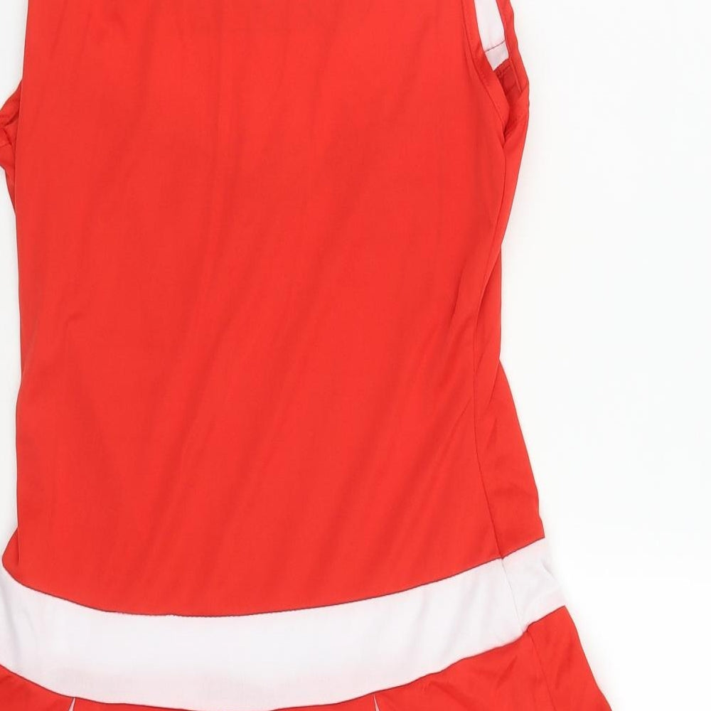 Smiffys Womens Red  Polyester Fit & Flare  Size S  V-Neck  - Cheerleader Squad Costume