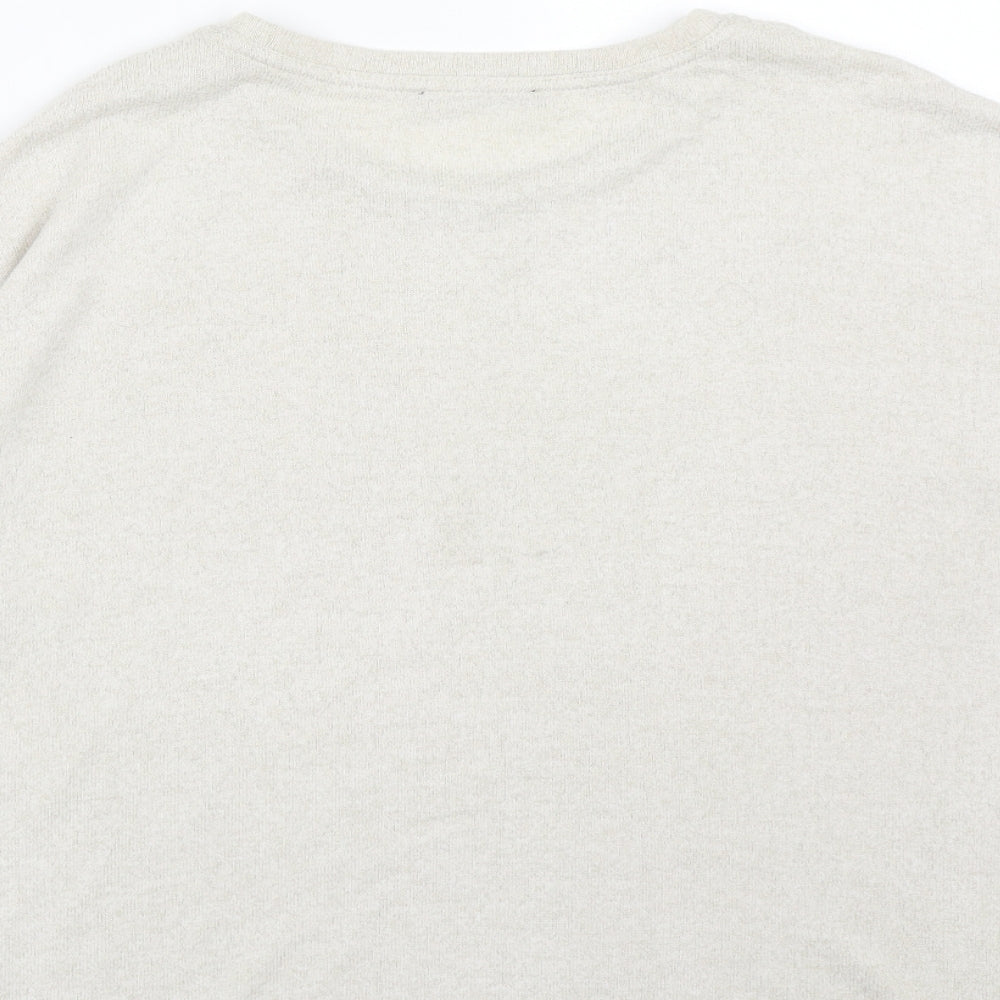 Marks and Spencer Womens Beige Round Neck  Viscose Pullover Jumper Size 14