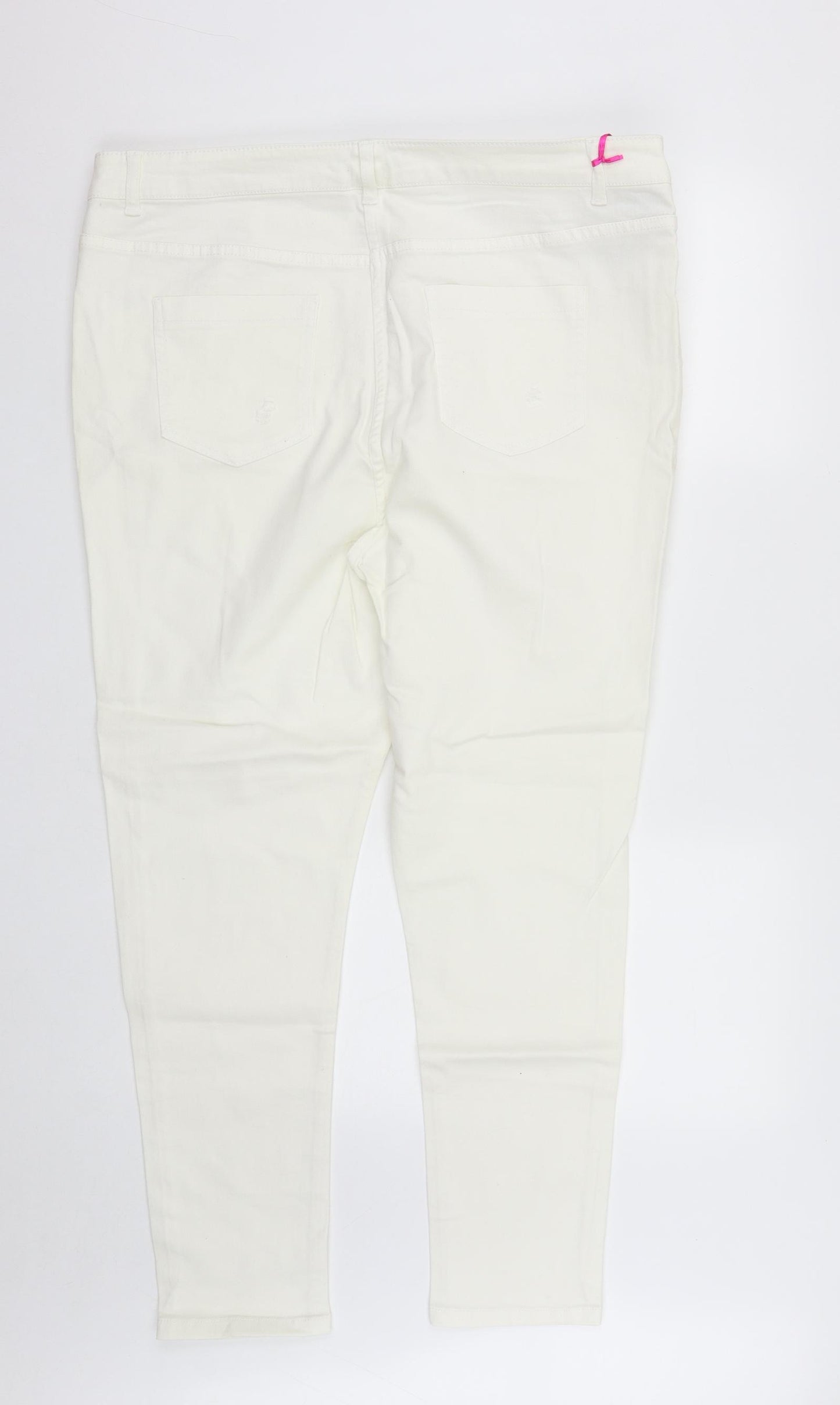 V By Very Womens White  Cotton Straight Jeans Size 22 L27 in Regular Zip