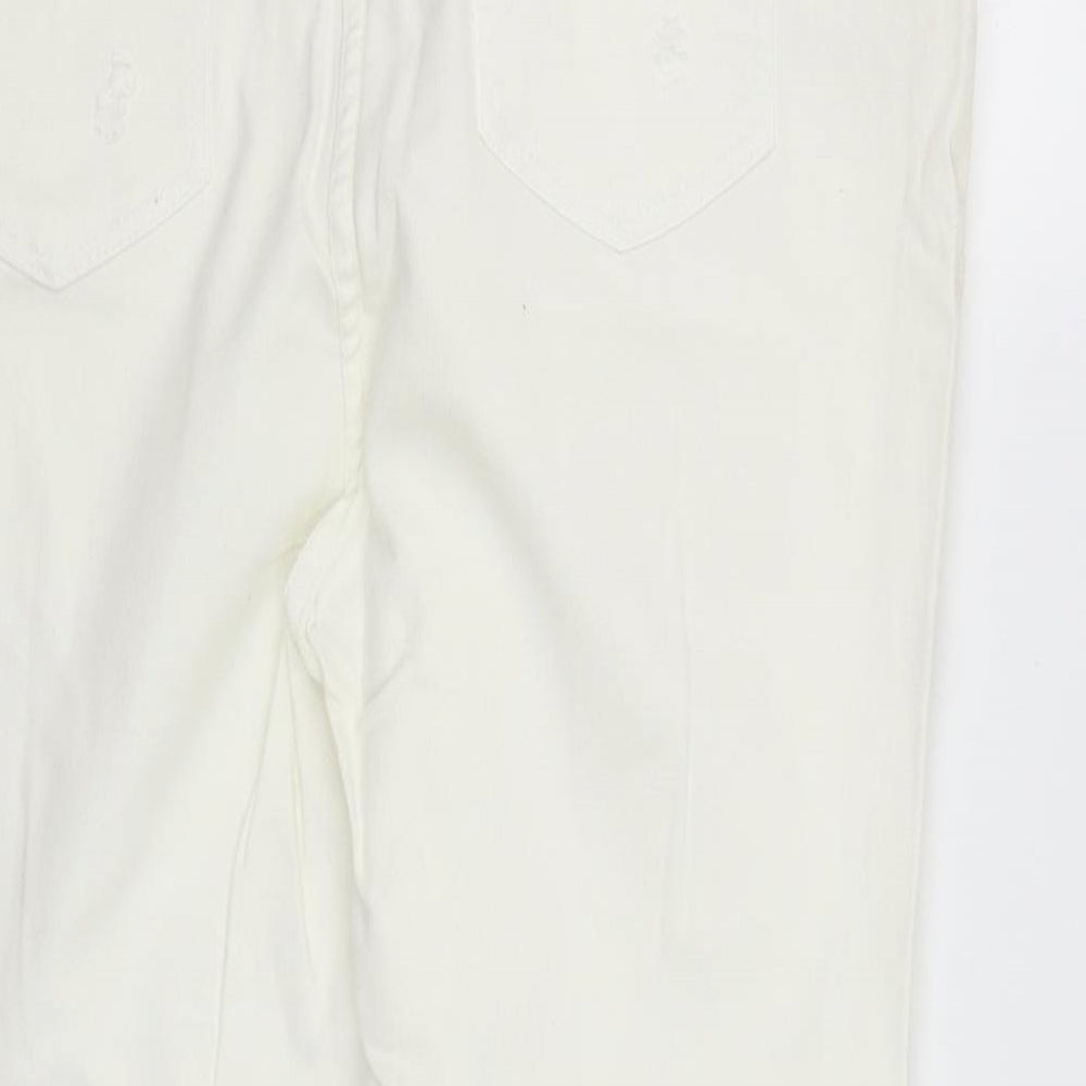V By Very Womens White  Cotton Straight Jeans Size 22 L27 in Regular Zip