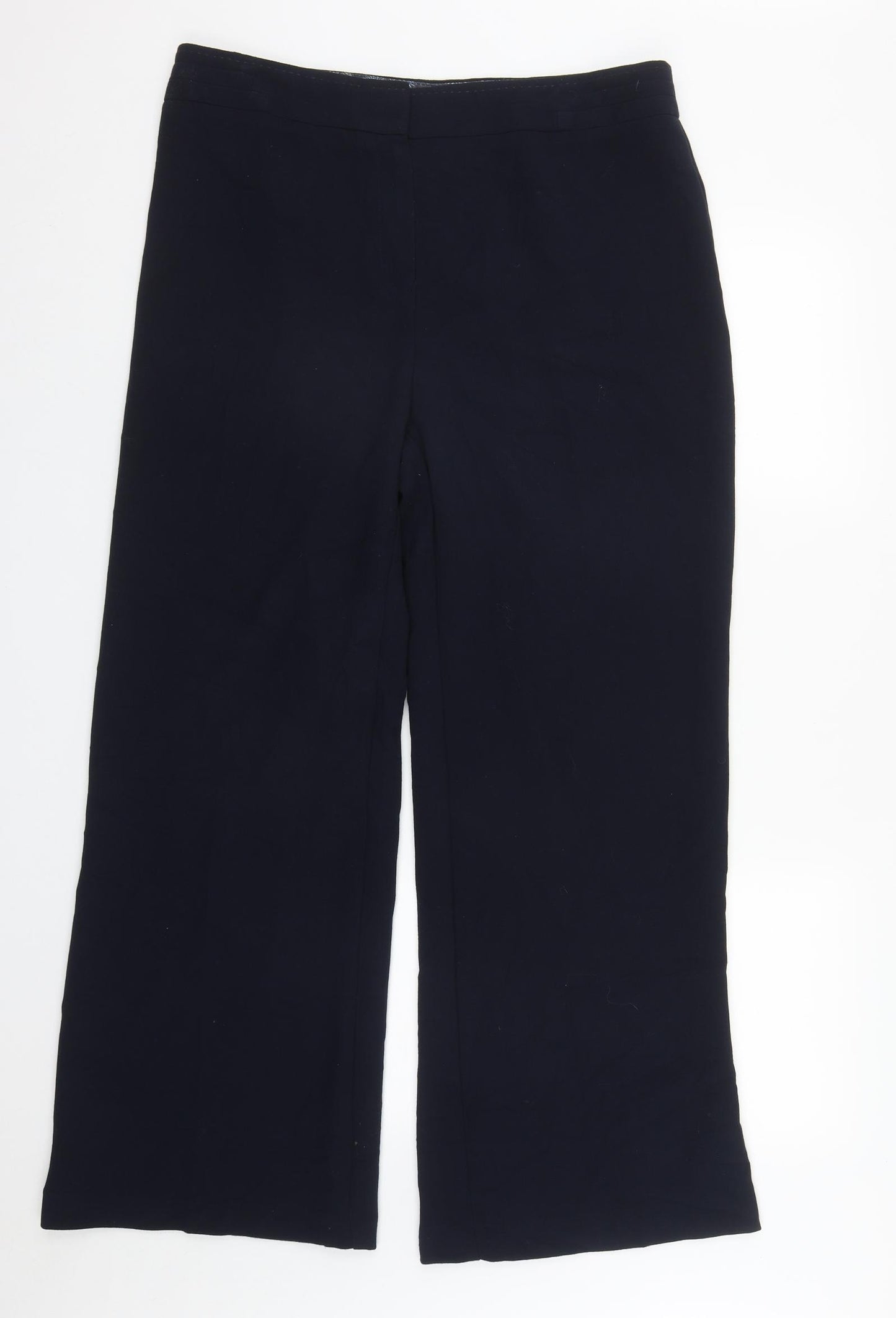Marks and Spencer Womens Blue  Polyester Trousers  Size 16 L30 in Regular Zip