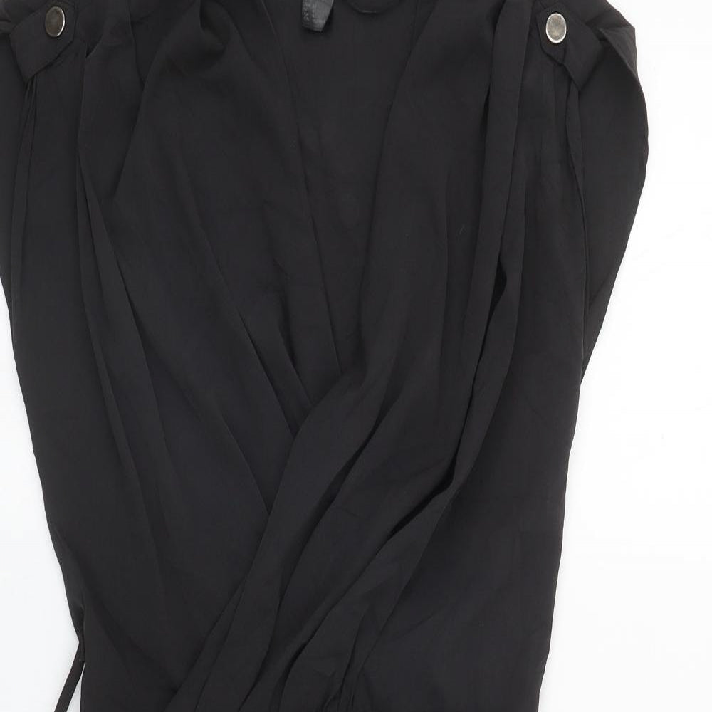 H&M Womens Black  Polyester Fit & Flare  Size 6  V-Neck