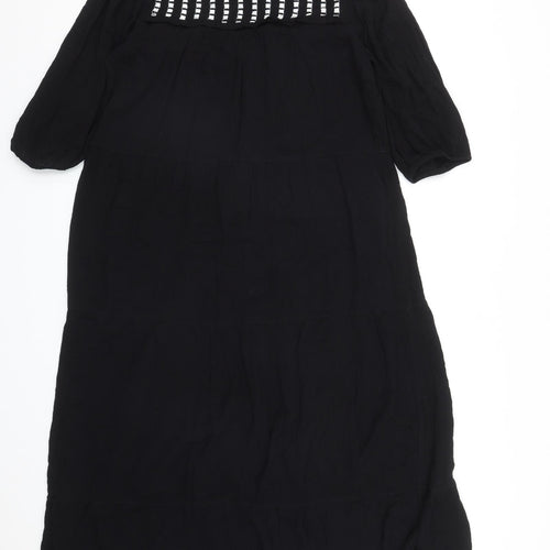 Studio West Womens Black  Cotton Maxi  Size S  Round Neck Button