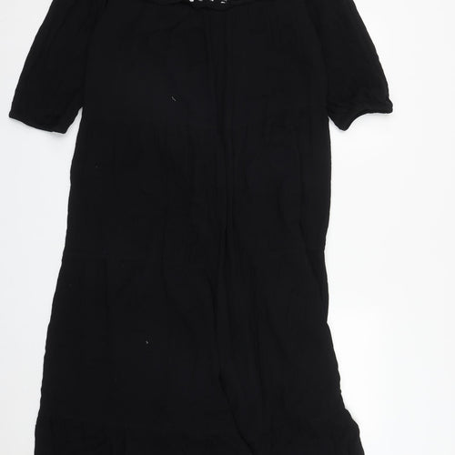 Studio West Womens Black  Cotton Maxi  Size S  Round Neck Button