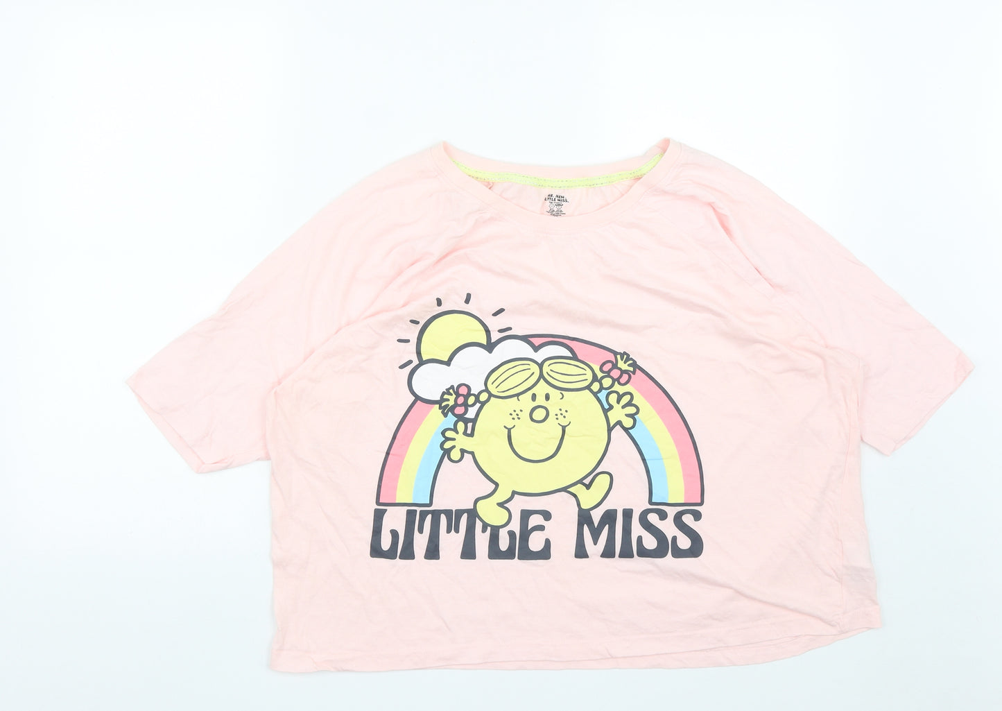 Primark Womens Pink  Cotton Basic T-Shirt Size XL Round Neck - Little Miss Sunshine