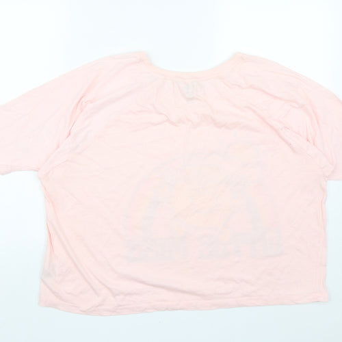 Primark Womens Pink  Cotton Basic T-Shirt Size XL Round Neck - Little Miss Sunshine