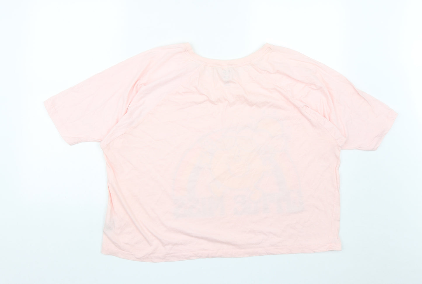Primark Womens Pink  Cotton Basic T-Shirt Size XL Round Neck - Little Miss Sunshine