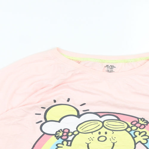 Primark Womens Pink  Cotton Basic T-Shirt Size XL Round Neck - Little Miss Sunshine