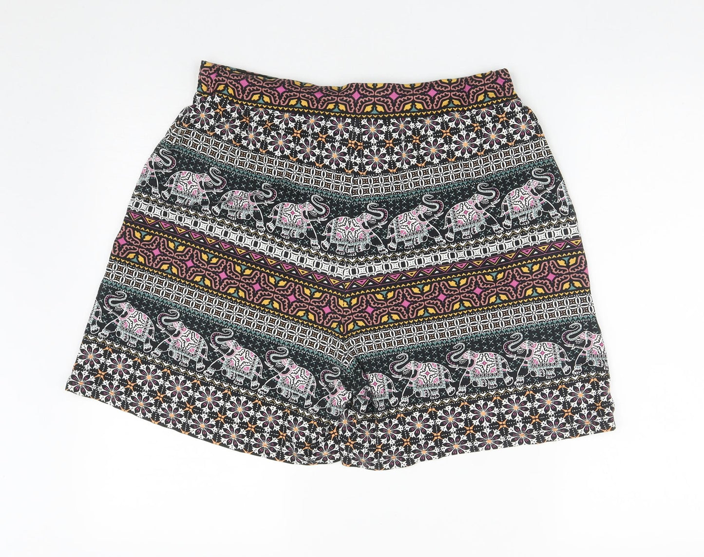 TU Womens Multicoloured Geometric Viscose Bermuda Shorts Size 16  Regular