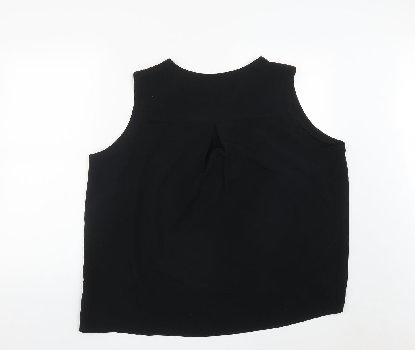 Marks and Spencer Womens Black  Polyester Basic Blouse Size 22 V-Neck