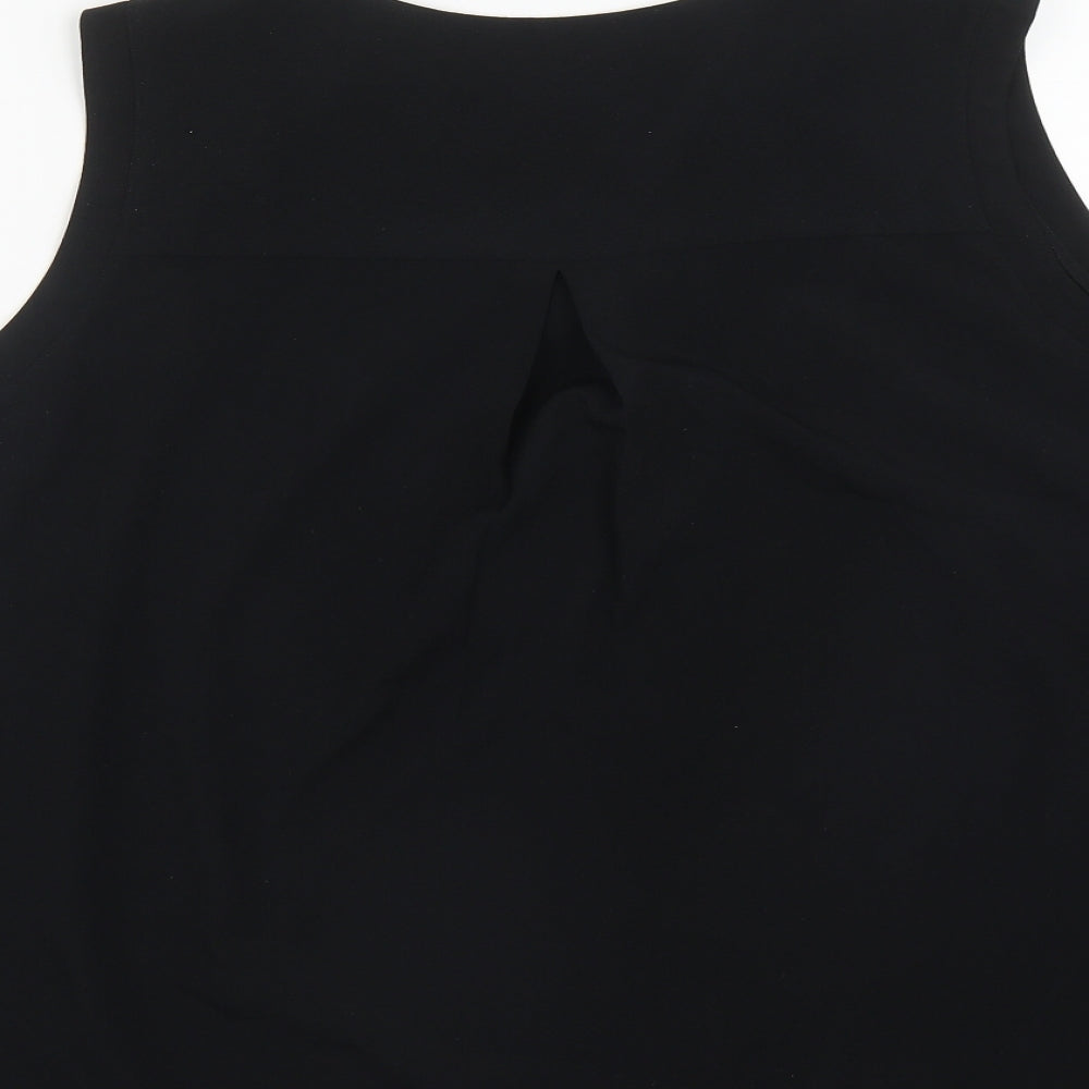 Marks and Spencer Womens Black  Polyester Basic Blouse Size 22 V-Neck