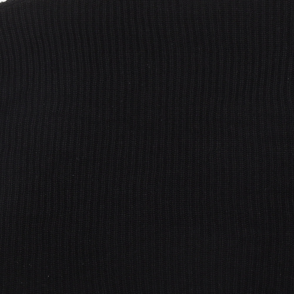 Bershka Womens Black Round Neck  Acrylic Pullover Jumper Size M