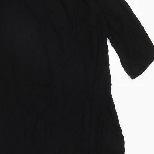 Sangria Womens Black  Polyester A-Line  Size 14  Round Neck Button - Beach Cover Up