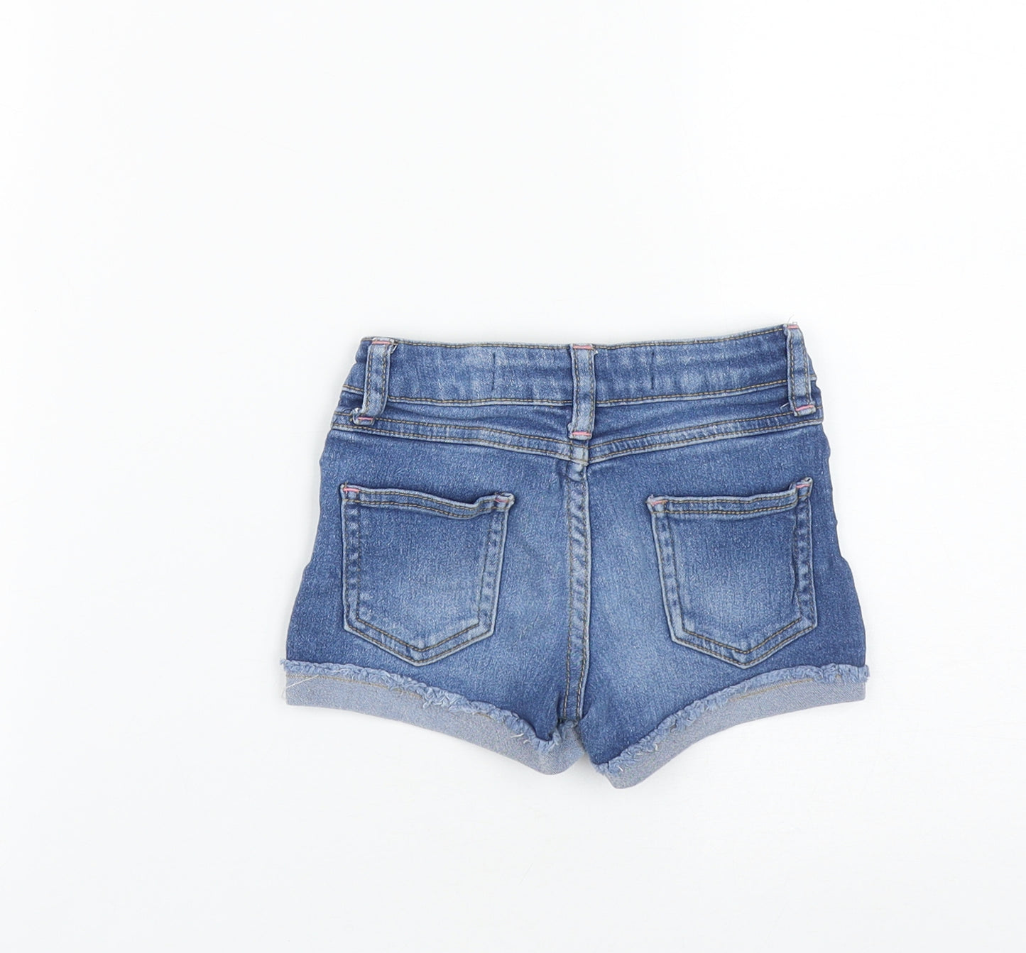 Denim & Co. Girls Blue  Cotton Cut-Off Shorts Size 2-3 Years  Regular
