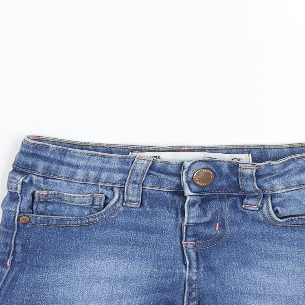 Denim & Co. Girls Blue  Cotton Cut-Off Shorts Size 2-3 Years  Regular