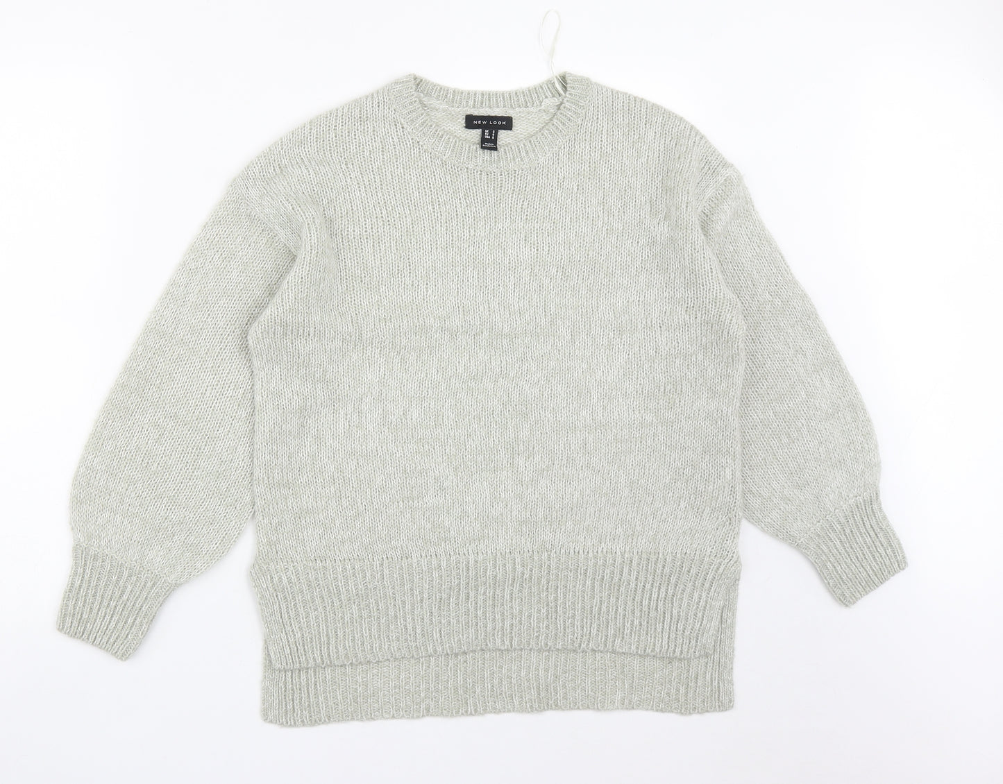 New Look Womens Grey Round Neck  Acrylic Pullover Jumper Size S