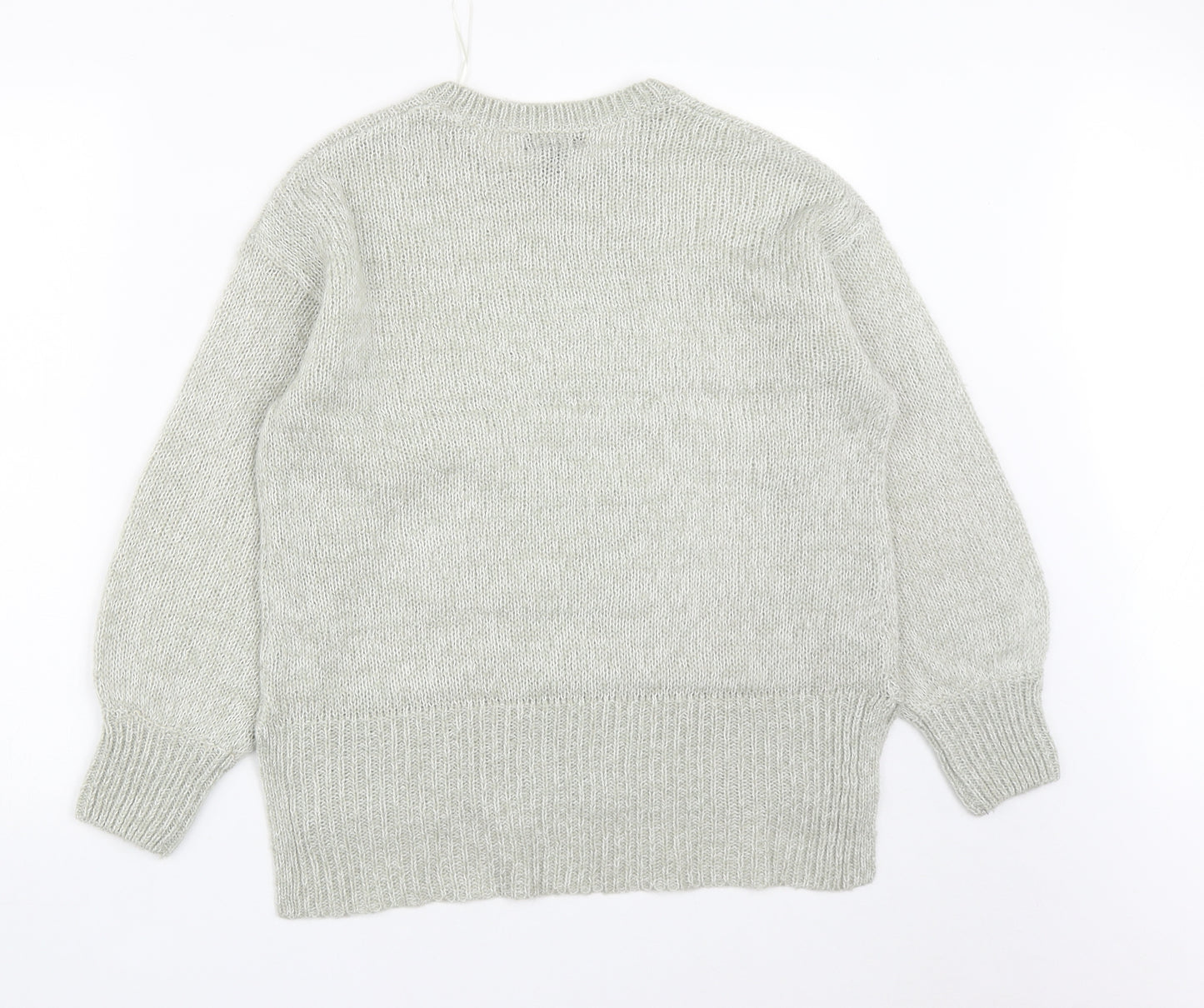 New Look Womens Grey Round Neck  Acrylic Pullover Jumper Size S