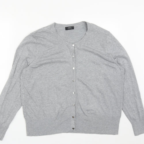 Matalan Womens Grey Round Neck  Viscose Cardigan Jumper Size 20