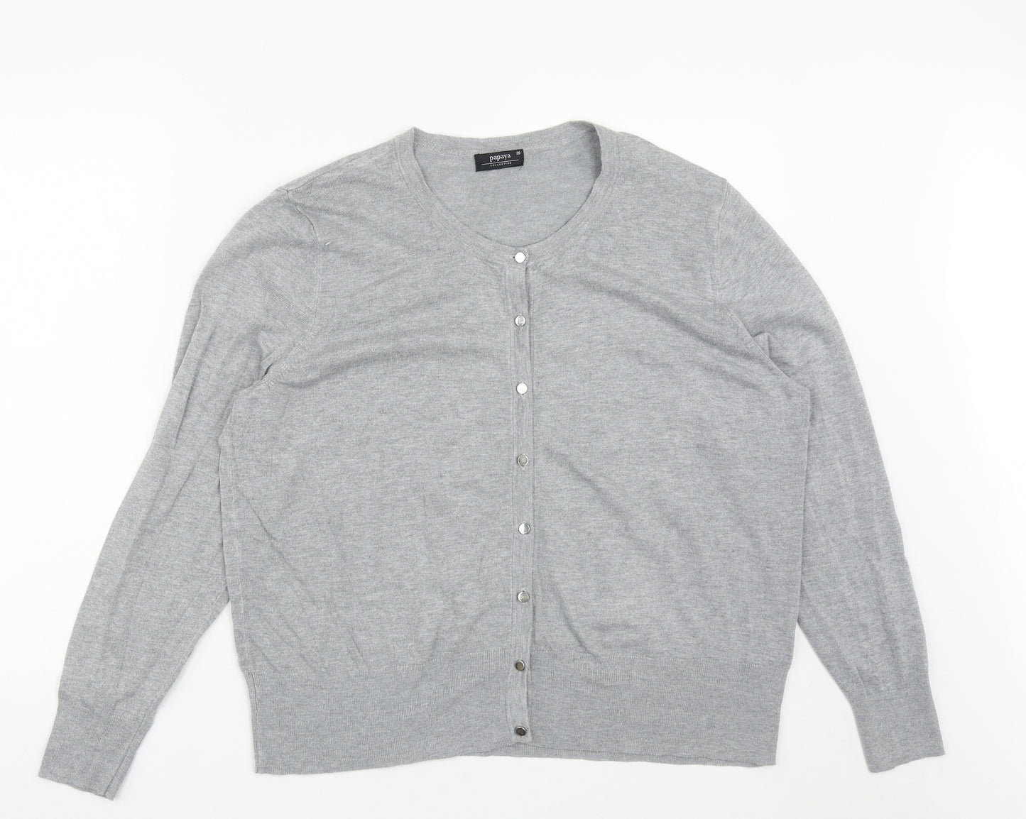 Matalan Womens Grey Round Neck  Viscose Cardigan Jumper Size 20
