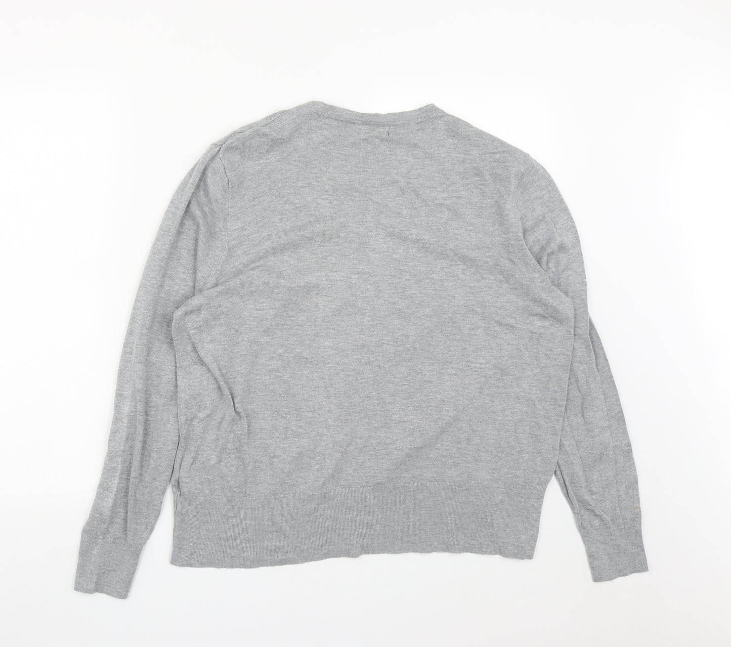 Matalan Womens Grey Round Neck  Viscose Cardigan Jumper Size 20
