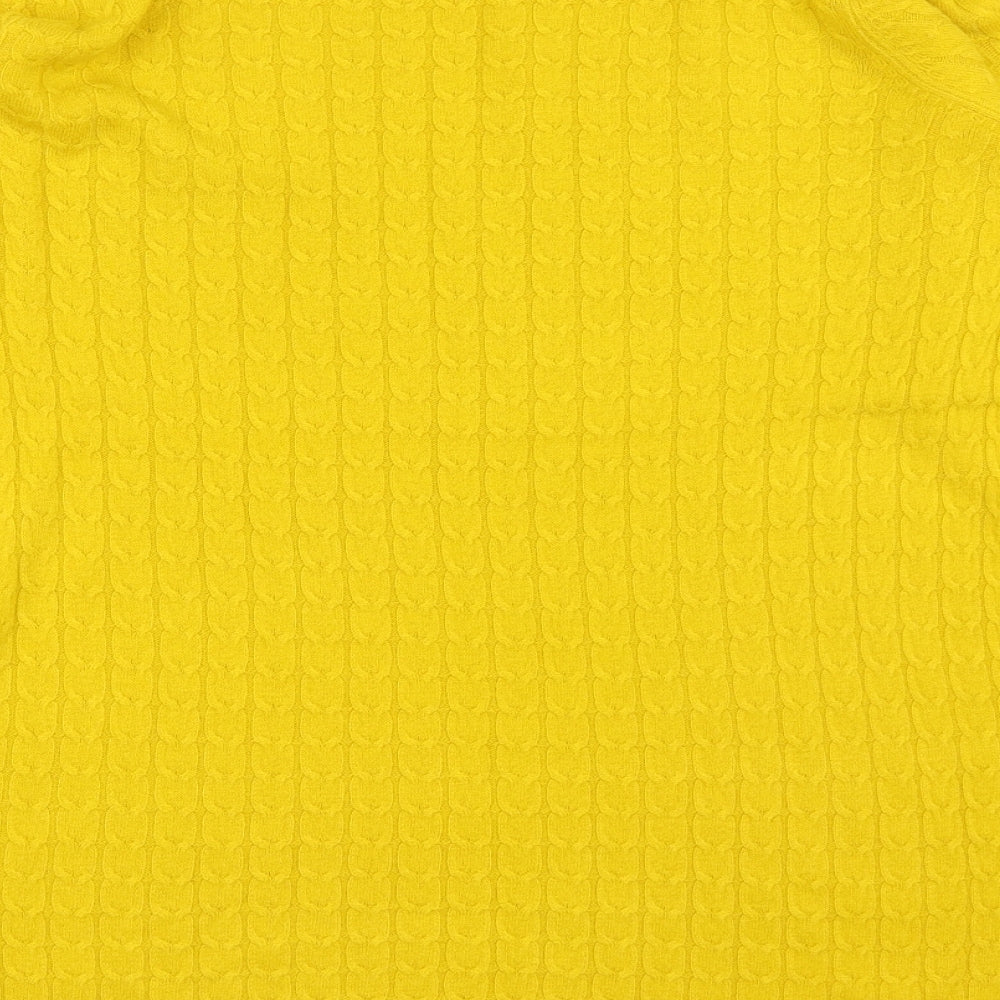 TU Womens Yellow Round Neck  Acrylic Pullover Jumper Size 20