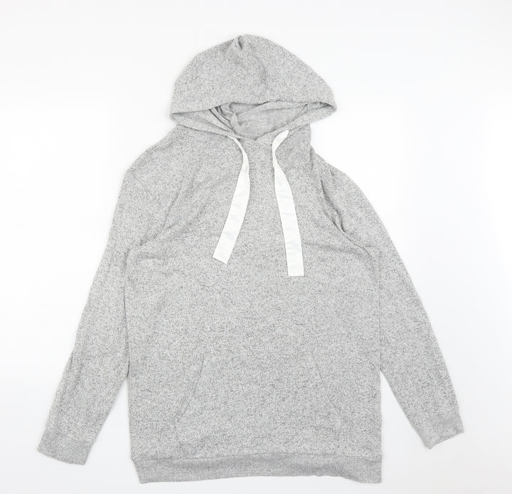 Matalan Womens Grey Viscose Blend Pullover Hoodie Size M Drawstring