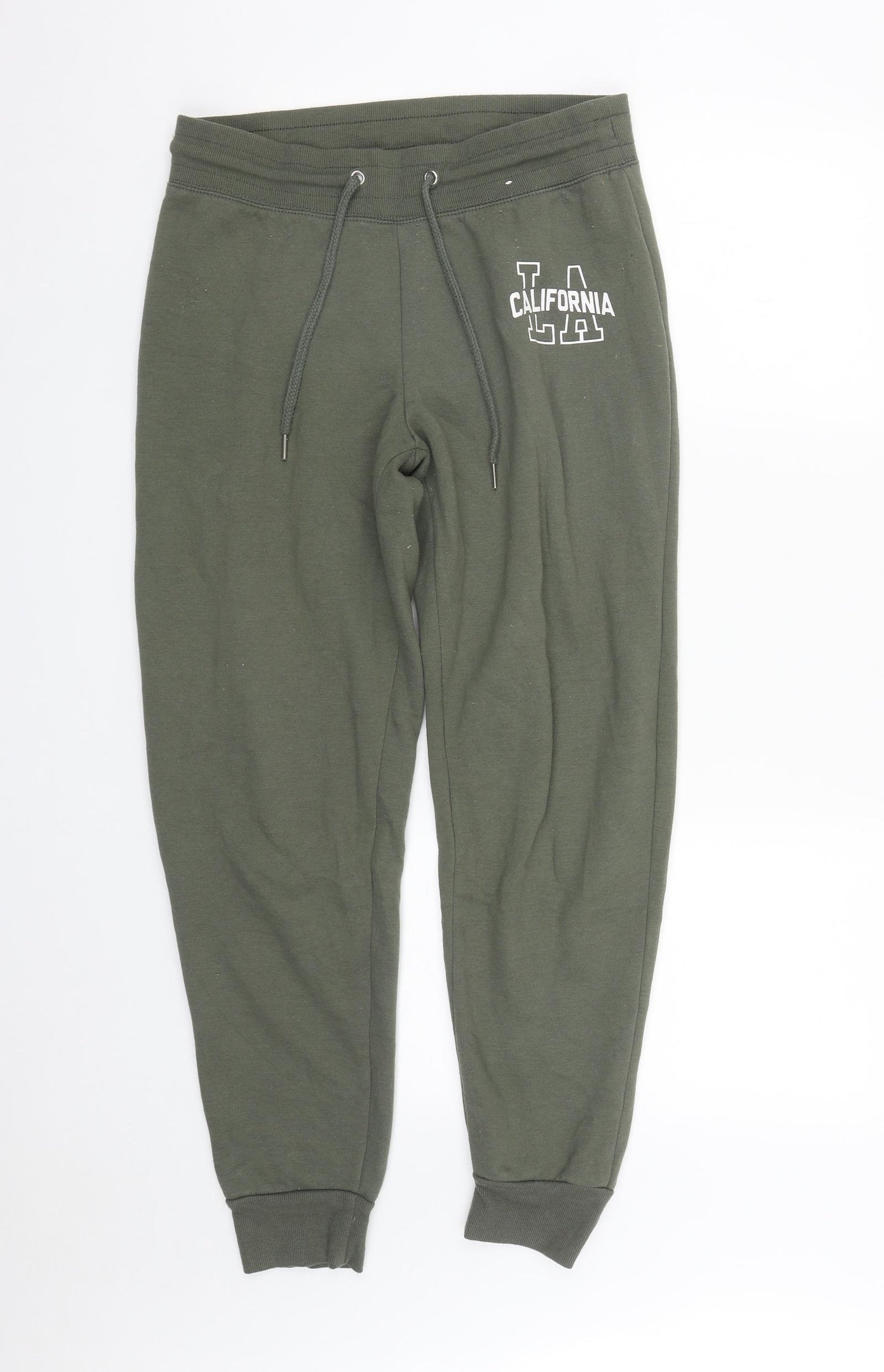 Primark Womens Green  Polyester Jogger Trousers Size M L27 in Regular Drawstring