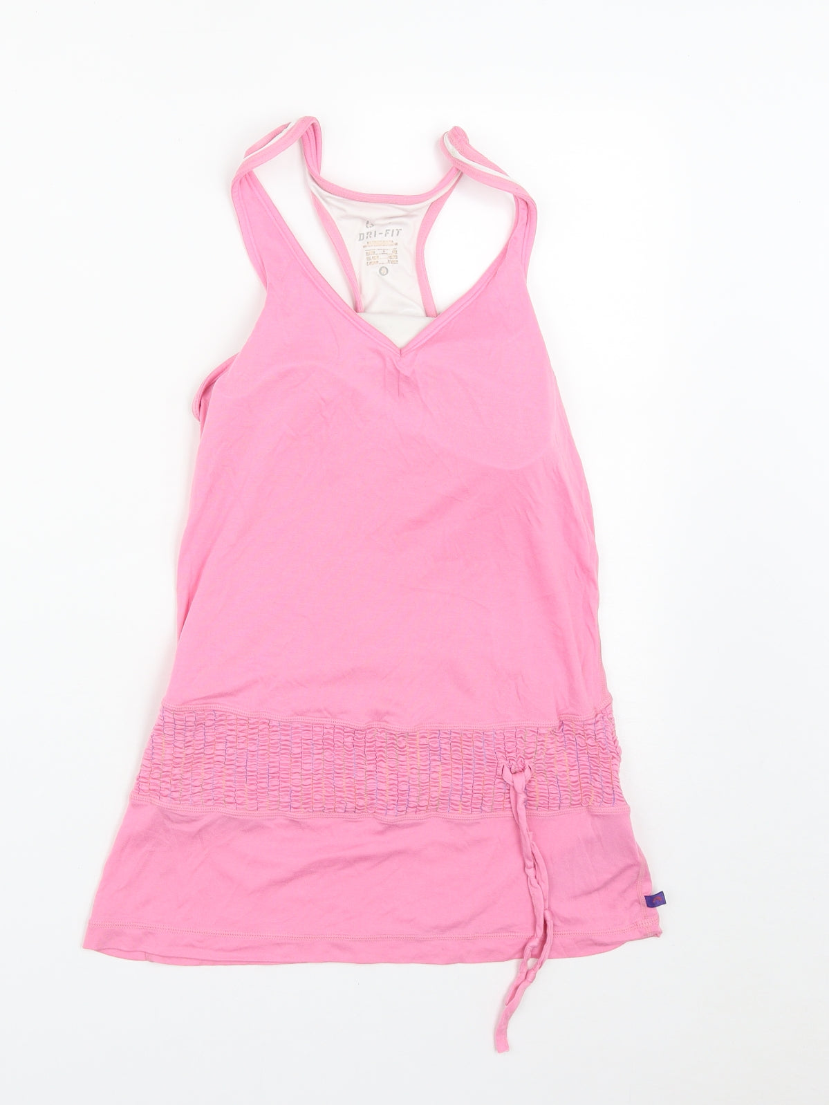 Nike Womens Pink  Polyester Basic Tank Size S Round Neck