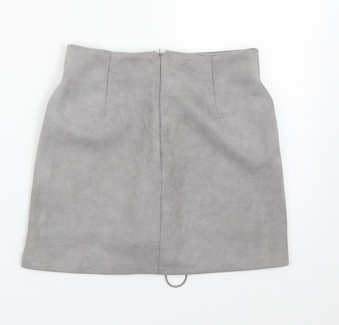 Prewron Womens Grey  Polyester A-Line Skirt Size 26 in   Zip