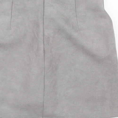 Prewron Womens Grey  Polyester A-Line Skirt Size 26 in   Zip