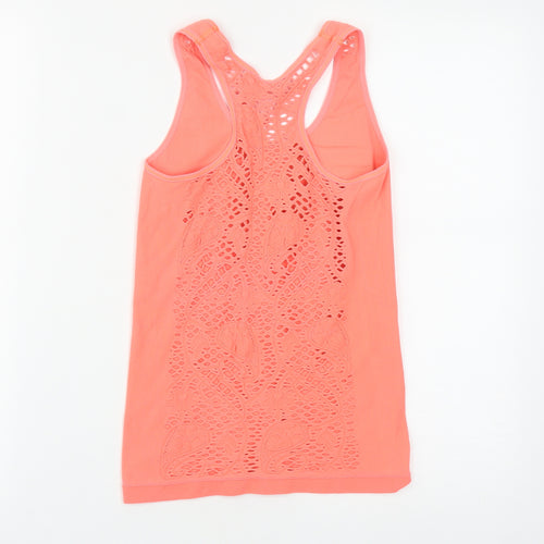 Preworn Womens Orange  Polyester Basic Tank Size S Round Neck