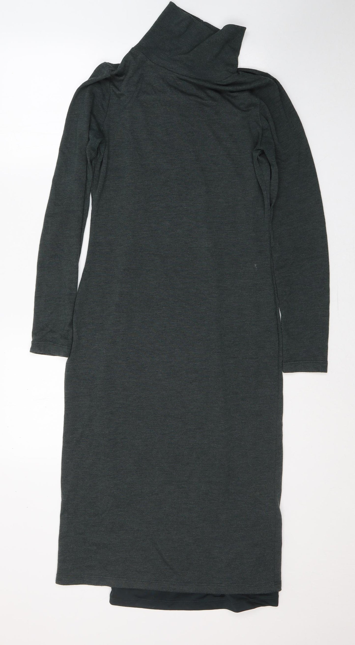 Great Plains Womens Green  Polyester Jumper Dress  Size S  High Neck Pullover