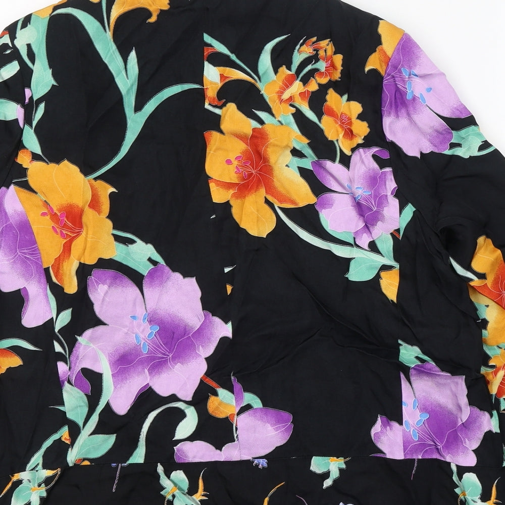 River Island Womens Black Floral  Jacket Blazer Size 16