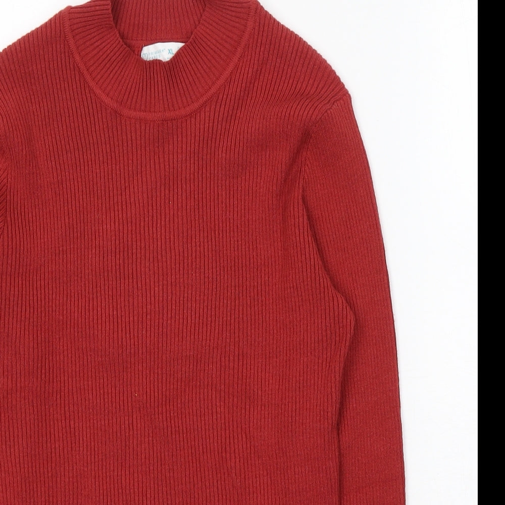 Primark Womens Red Round Neck  Viscose Pullover Jumper Size XL