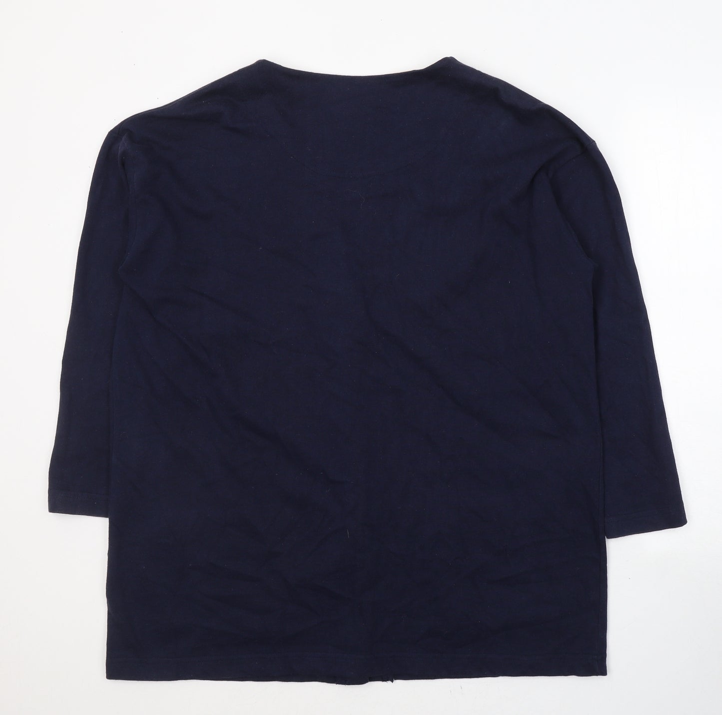 COMPLIMENTS Womens Blue V-Neck  Cotton Cardigan Jumper Size L