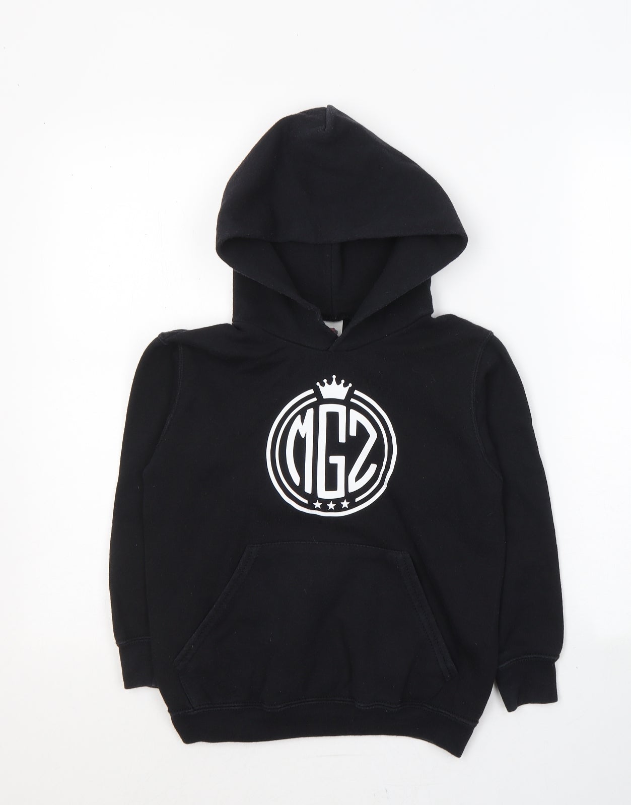 Fruit of the Loom Boys Black  Cotton Pullover Hoodie Size 7-8 Years  Pullover - MGS