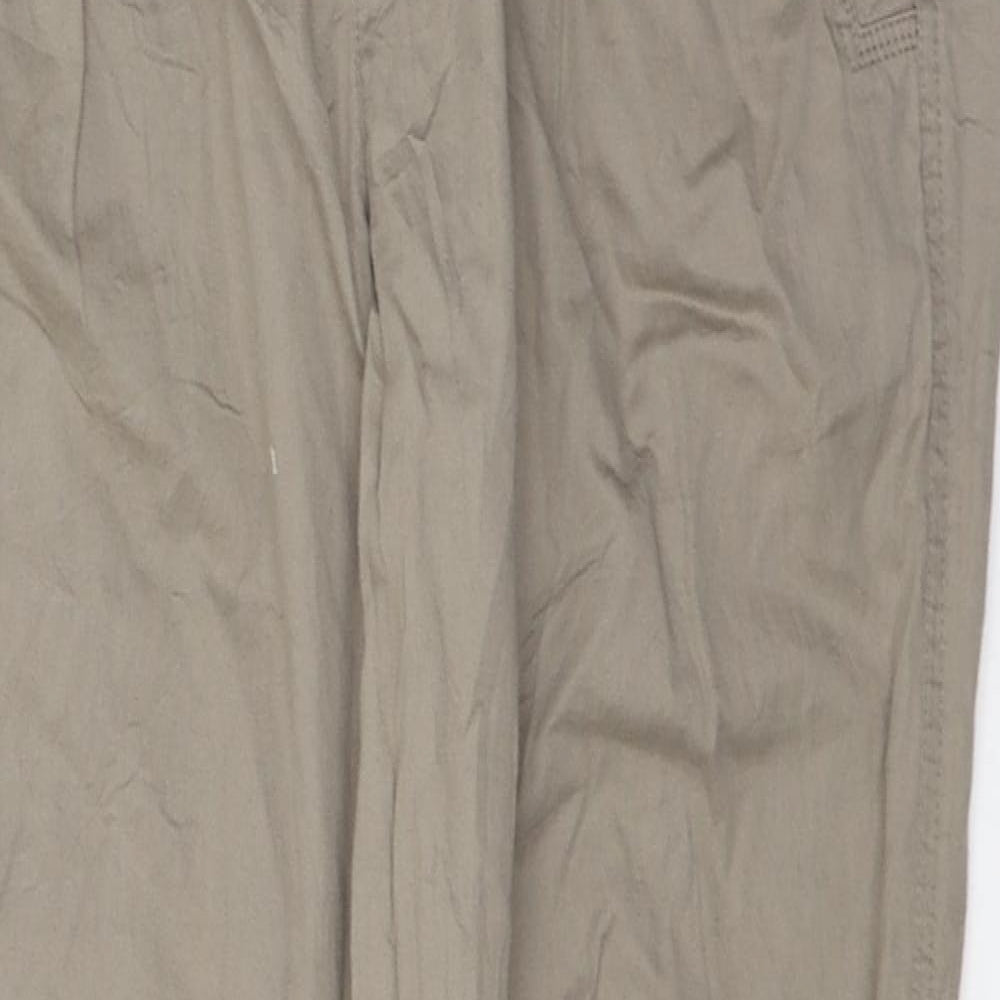 Rainbow Womens Beige  Cotton Trousers  Size 16 L30 in Regular Tie