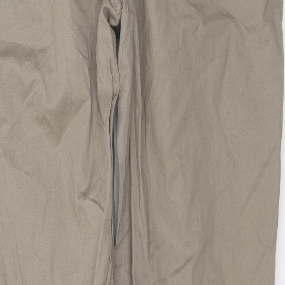 Rainbow Womens Beige  Cotton Trousers  Size 16 L30 in Regular Tie